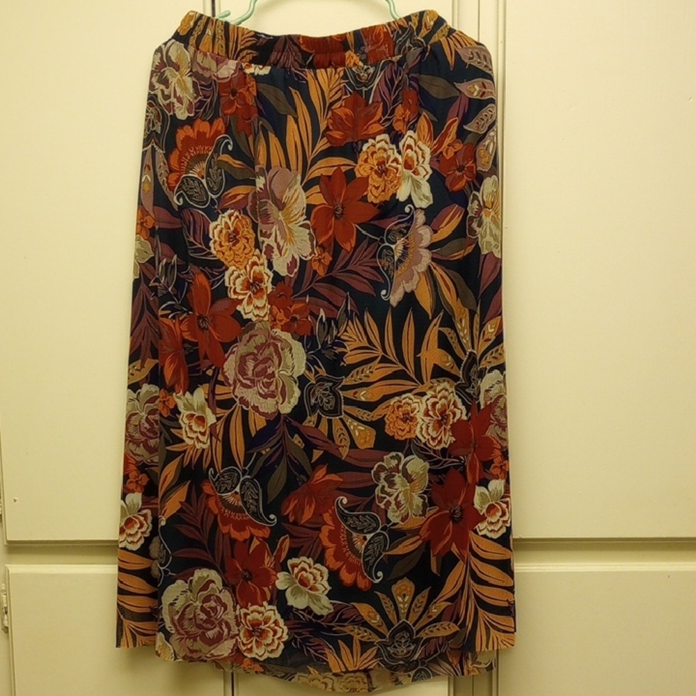 Mlle Gabrielle Orange Black Midi Pencil Skirt Casual